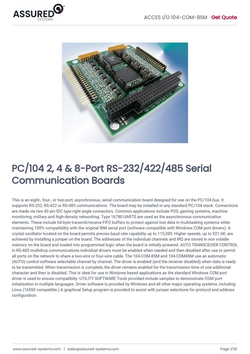 ACCESS I/O PRODUCTS ASSURED SYSTEMS 104-COM-8SM User manual