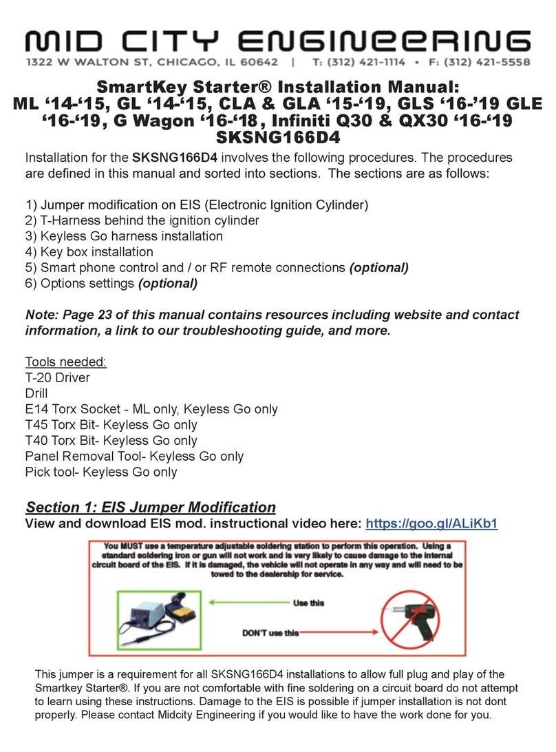 Mid City Engineering SmartKey Starter SKSNG166D4T installation manual