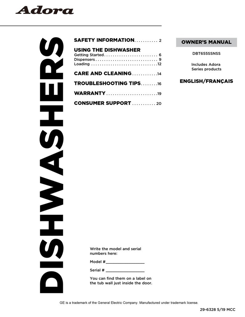 GE Adora DBT655SSNSS User manual