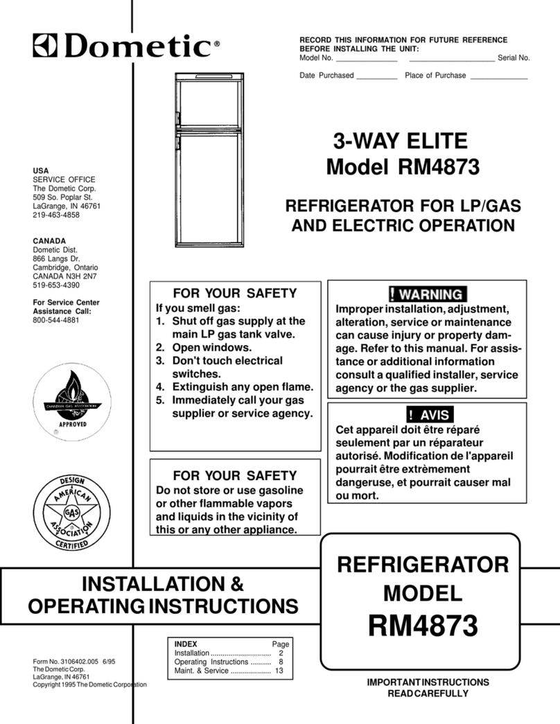 Dometic RM4873 User manual