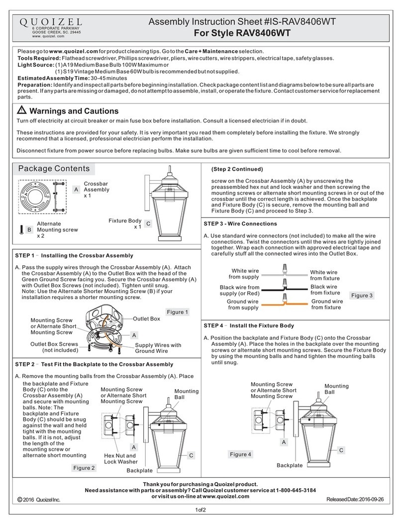 Quoizel RAV8406WT Mounting instructions