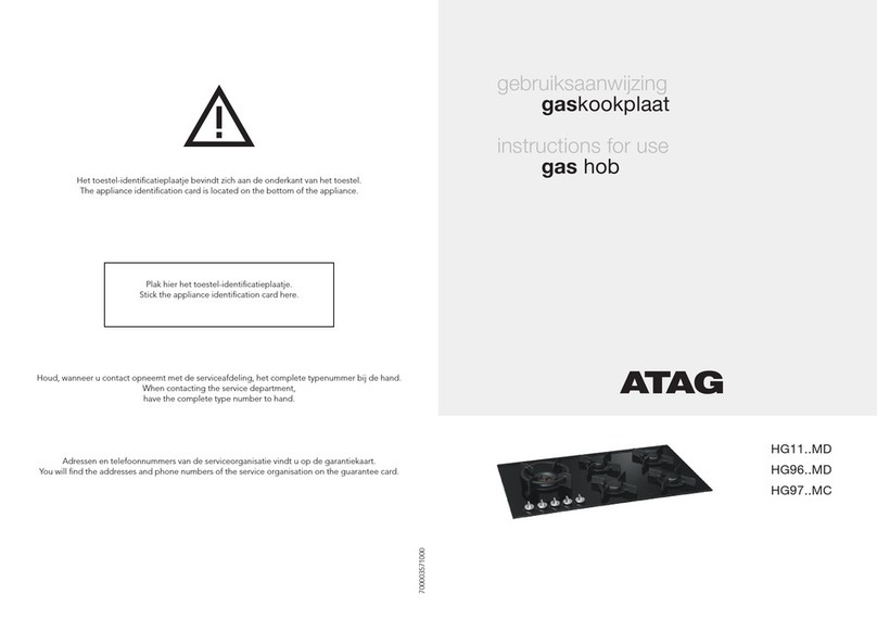 Atag HG96 MD Series User manual Atag HG96 MD Series User manual