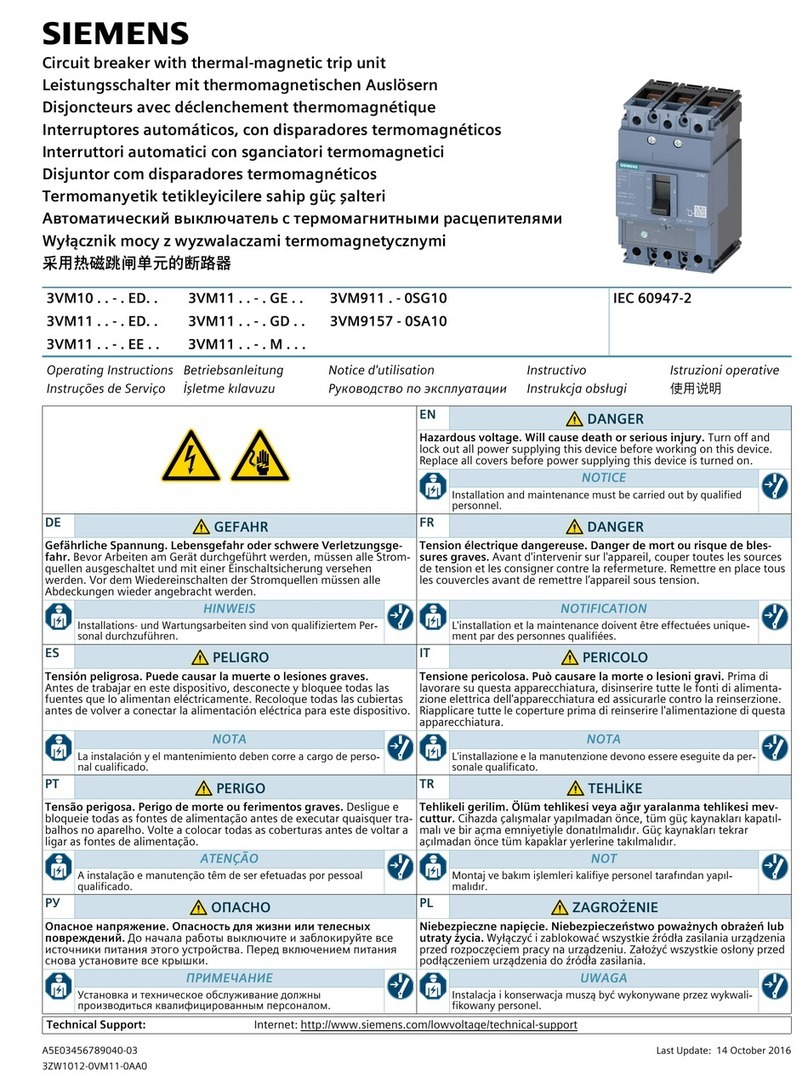 Siemens 3VM11 GE Series User manual