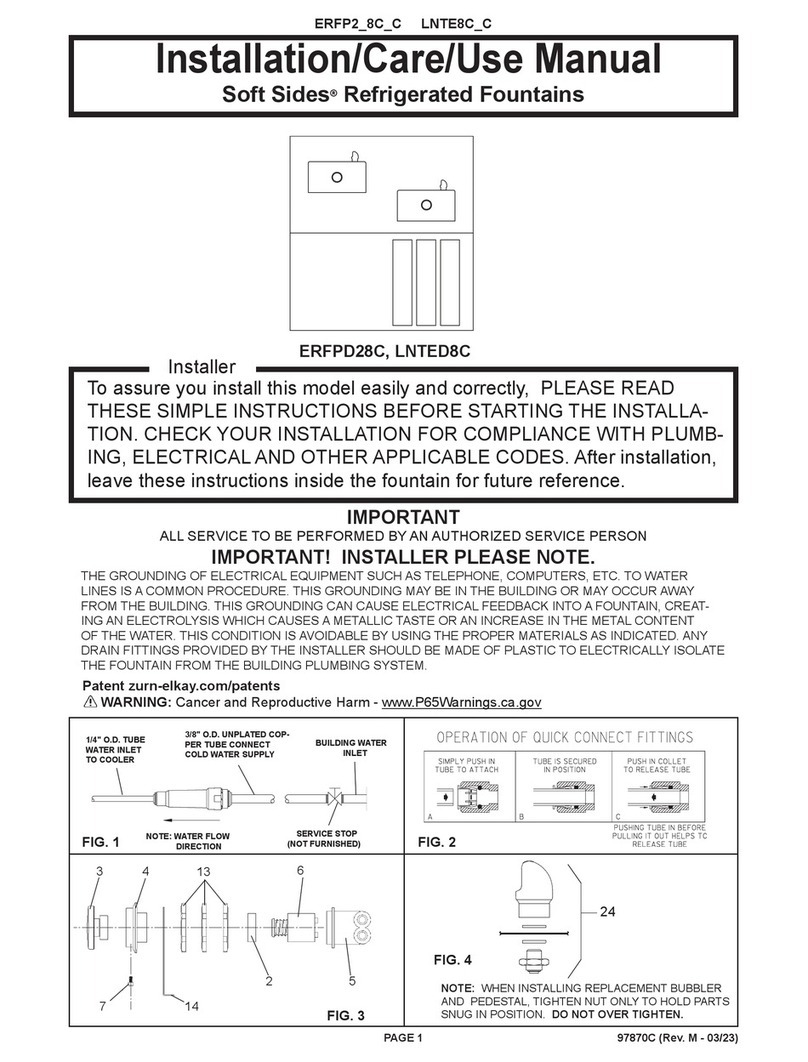 Elkay Soft Sides ERFPD28C Installation, care & use manual