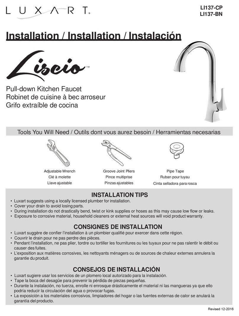 Luxart Liscio LI137-CP Installation Luxart Liscio LI137-CP Installation