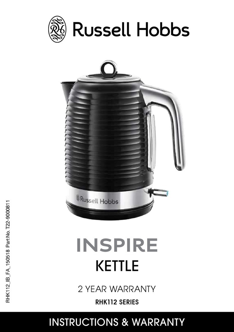 Russell Hobbs RHK112 Series Instructions & warranty Russell Hobbs RHK112 Series Instructions & warranty