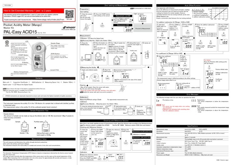 ATAGO PAL-Easy ACID15 instruction manual