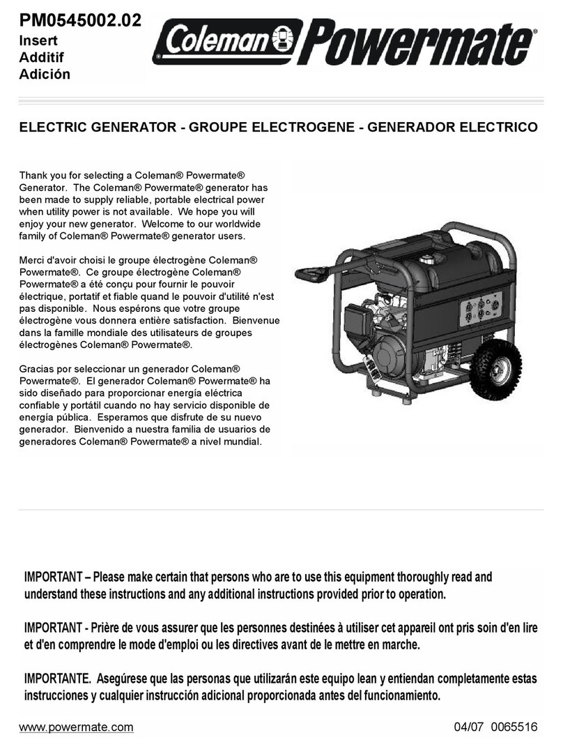 Coleman Powermate PM0545002.02 User manual Coleman Powermate PM0545002.02 User manual