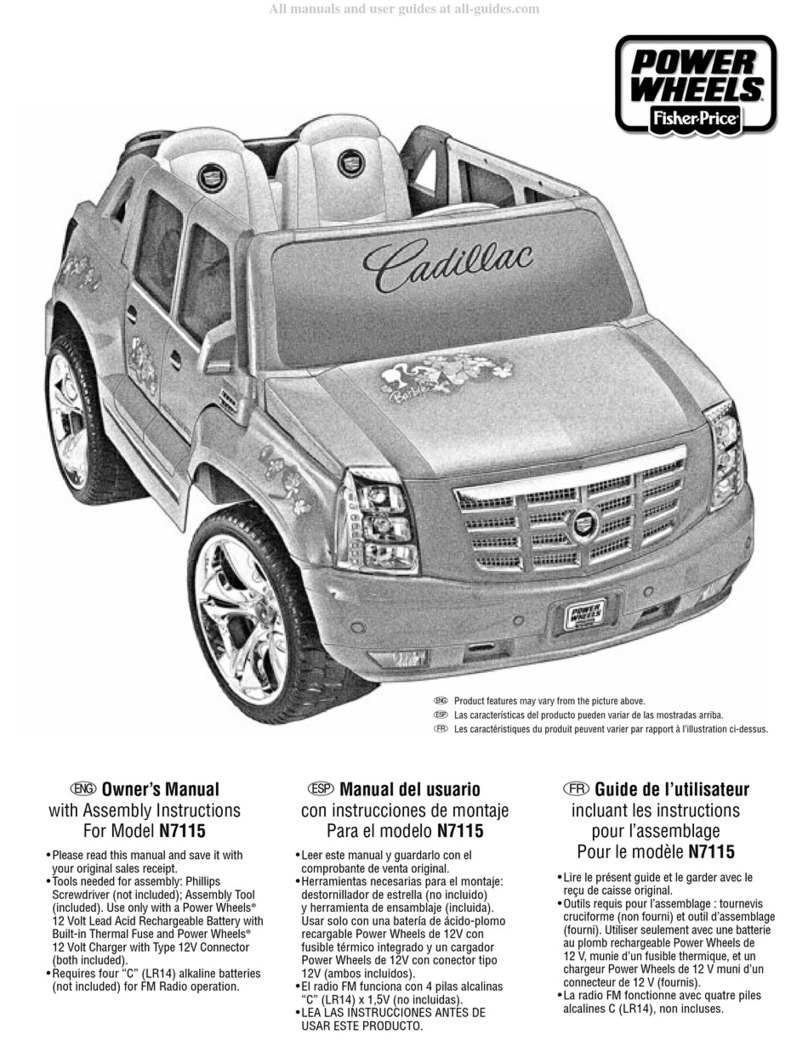 Fisher-Price POWER WHEELS Cadillac N7115 Owner's manual with assembly instructions
