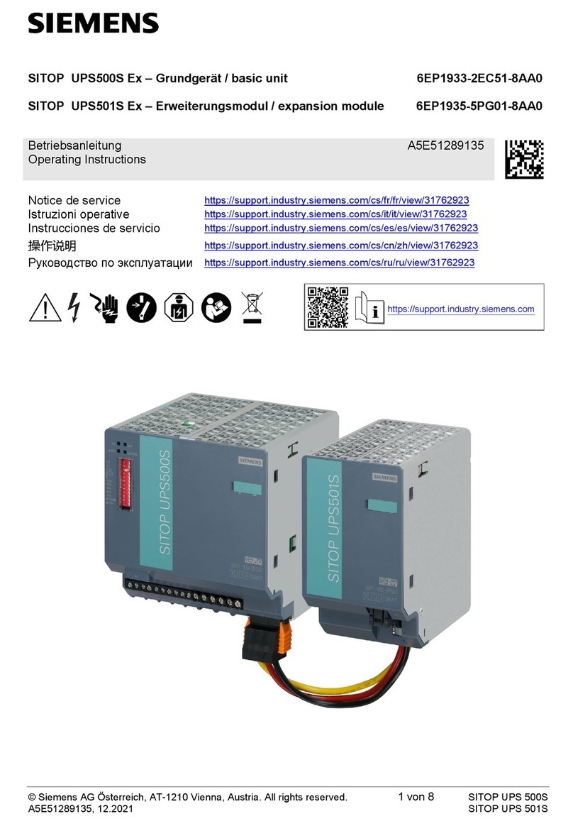 Siemens SITOP UPS500S Ex User manual
