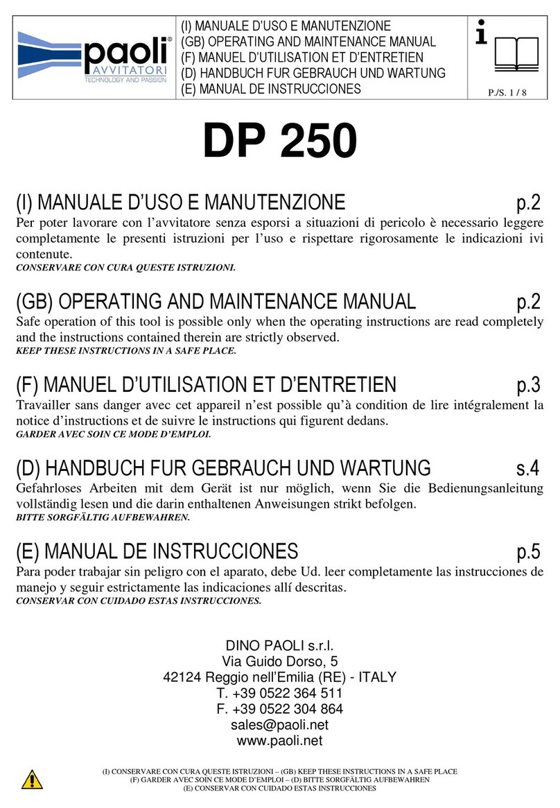 Paoli Avvitatori DP 250 Operating instructions