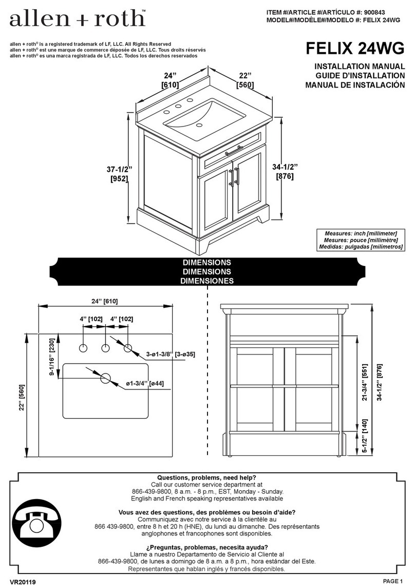 Allen + Roth FELIX 24WG installation manual