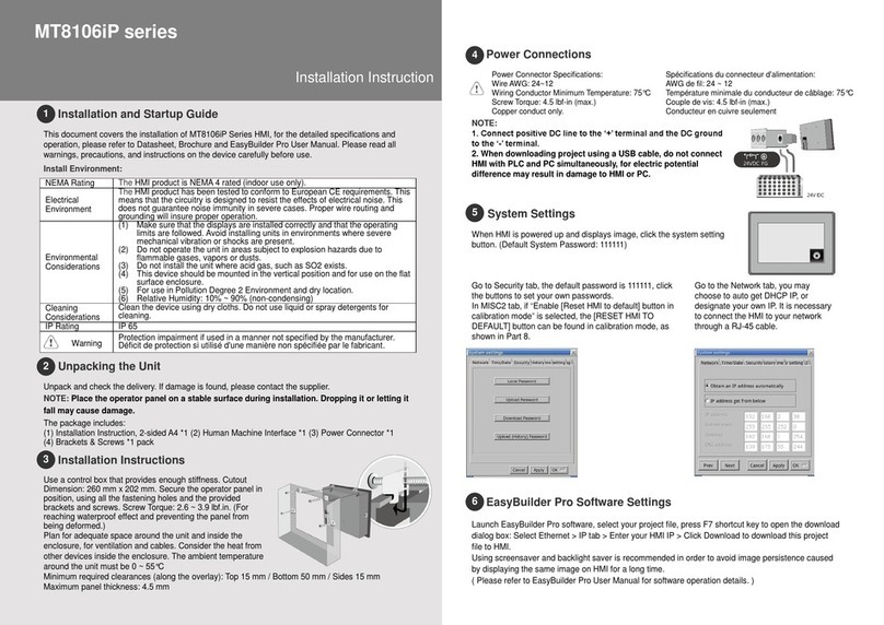 weintek MT8106iP Series User manual