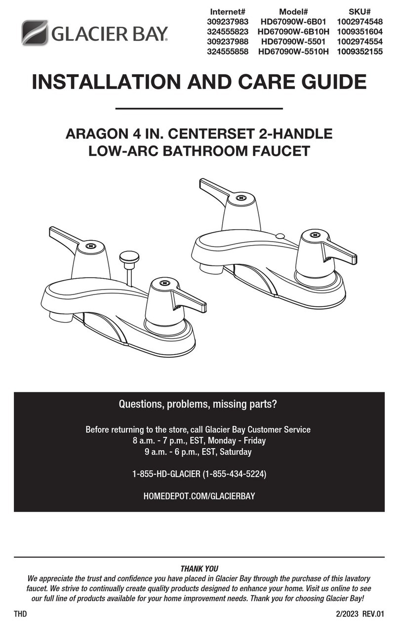 Glacier bay ARAGON HD67090W-6B10H Installation and care guide Glacier bay ARAGON HD67090W-6B10H Installation and care guide