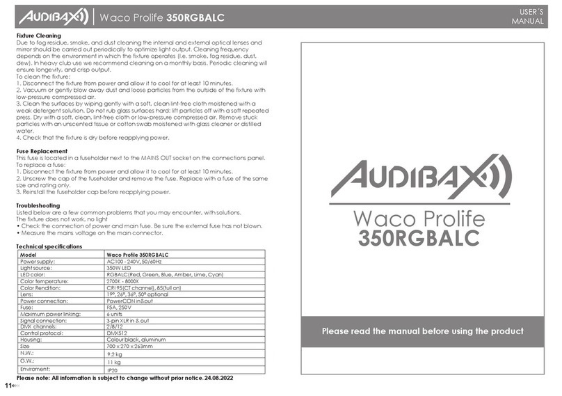Audibax Waco Prolife 350RGBALC User manual