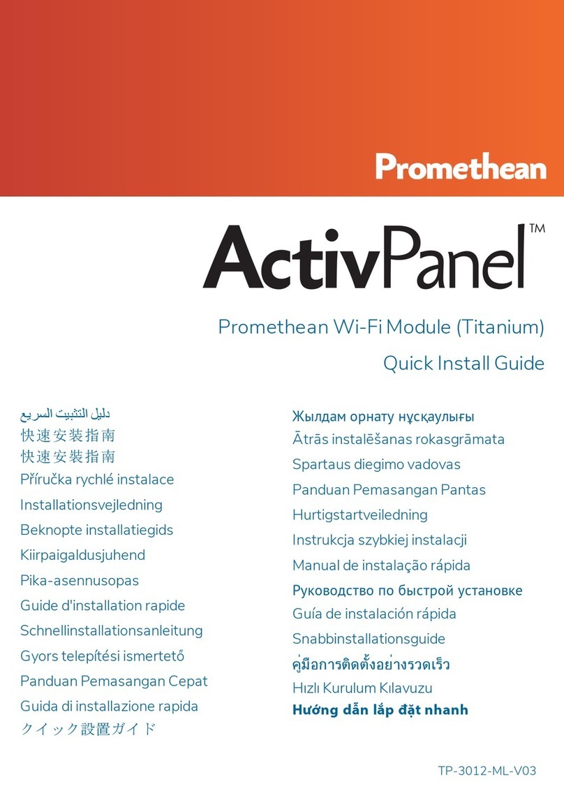 promethean ActivPanel TP-3012-ML-V03 Quick install guide