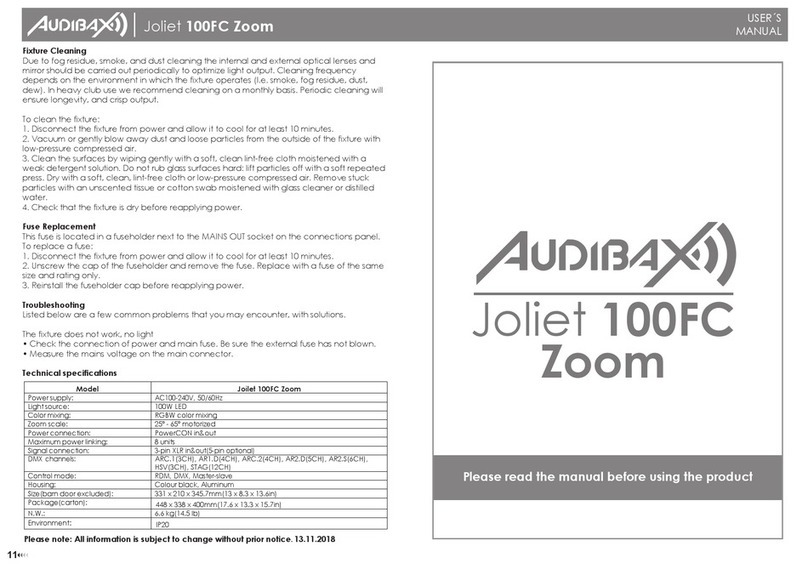 Audibax Joliet 100FC Zoom User manual Audibax Joliet 100FC Zoom User manual