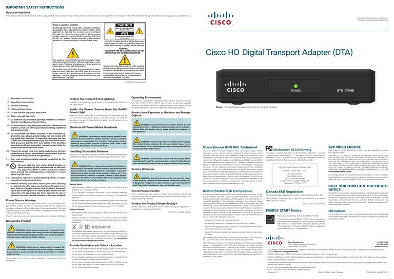 Cisco DTA 170HD User manual