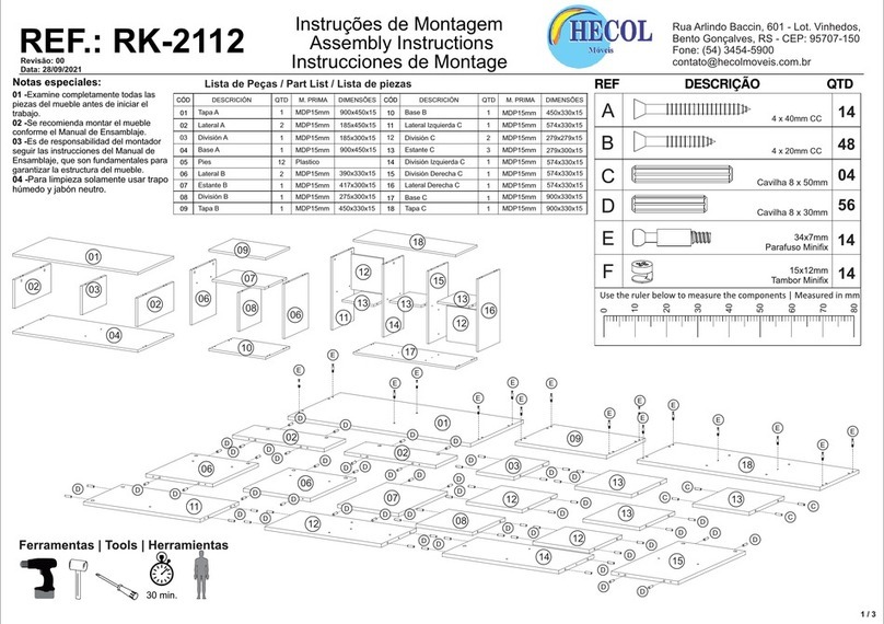 HECOL Moveis RK-2112 Assembly instructions