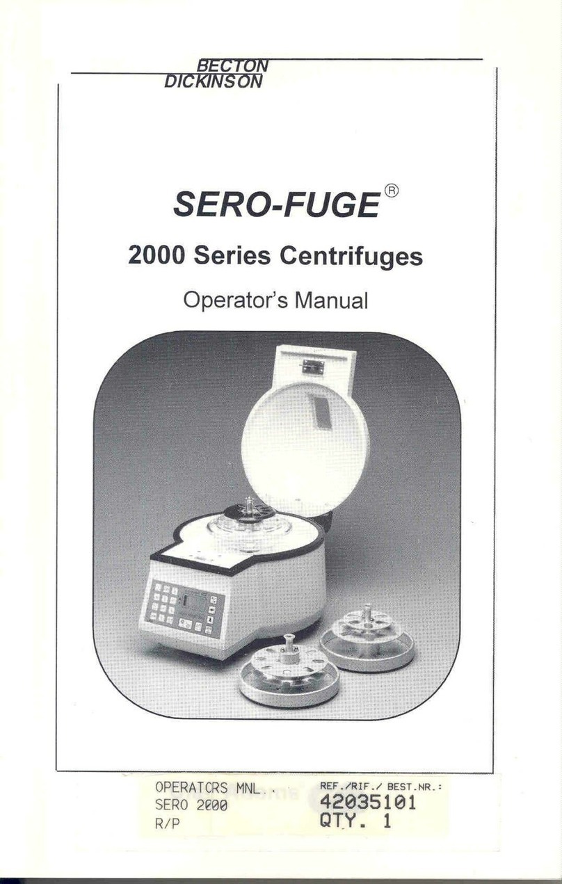 Becton Dickinson SERO-FUGE 2000 Series Operator's manual Becton Dickinson SERO-FUGE 2000 Series Operator's manual
