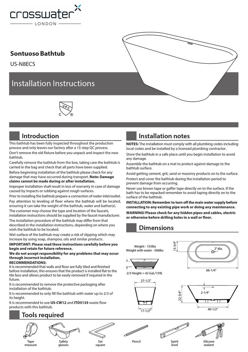 Crosswater Sontuoso US-N8ECS installation instructions
