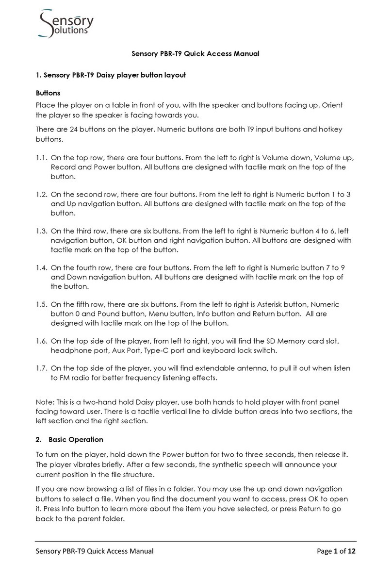 Sensory PBR-T9 quick start guide