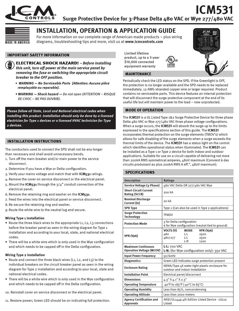 ICM Controls ICM531 Installation, operation & application guide