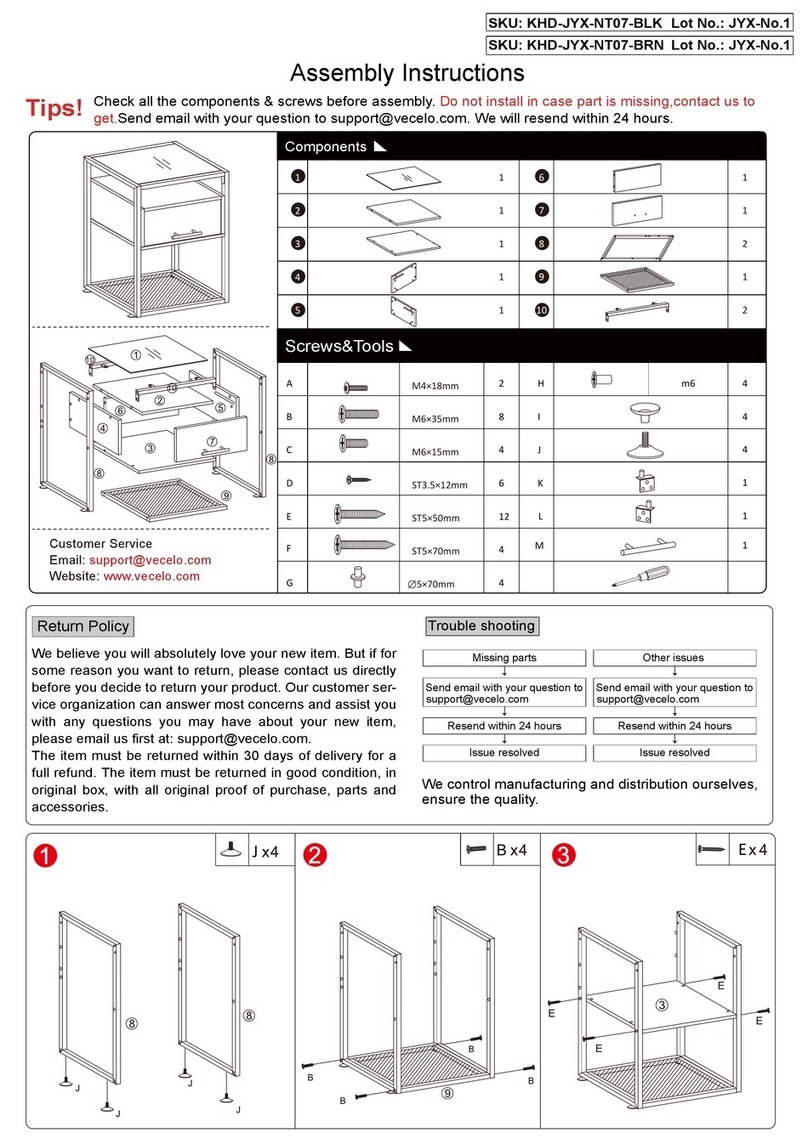 BED BATH & Beyond KHD-JYX-NT07-BLK Assembly instructions