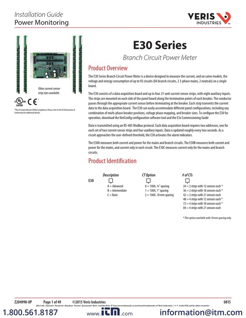 Veris Industries E30 Series User manual