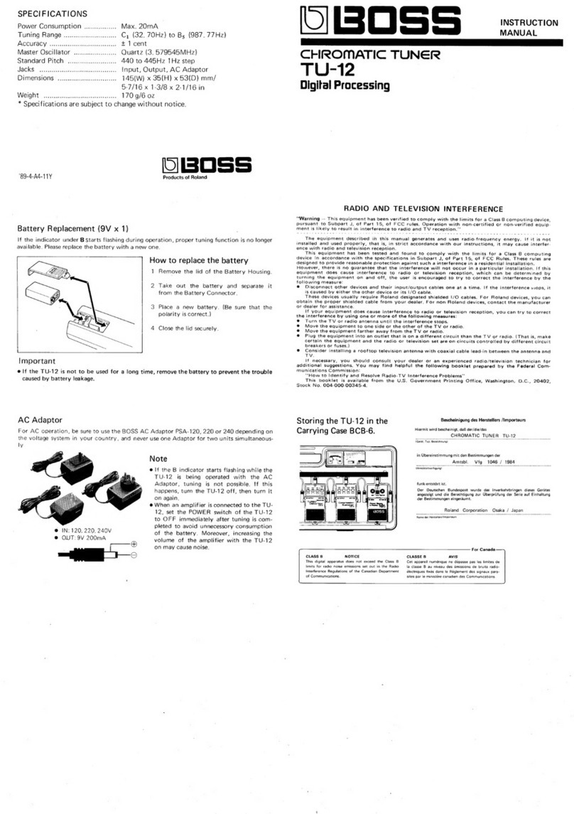BOSSCO TU-12 instruction manual