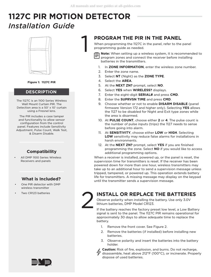 DMP 1127C PIR installation guide