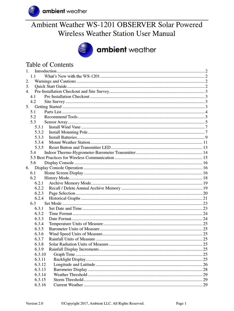 Ambient Weather OBSERVER WS-1201 user manual