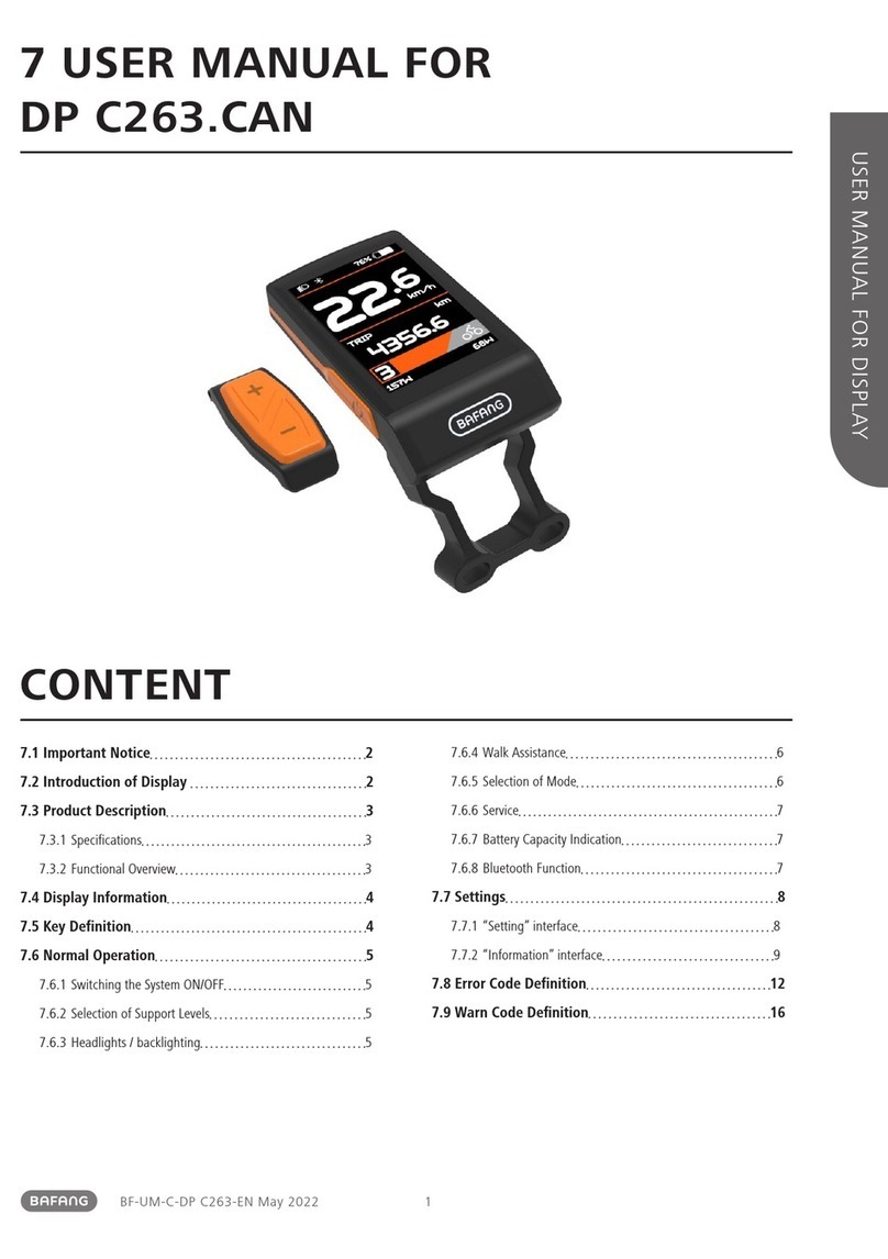 BAFANG DP C263.CAN User manual