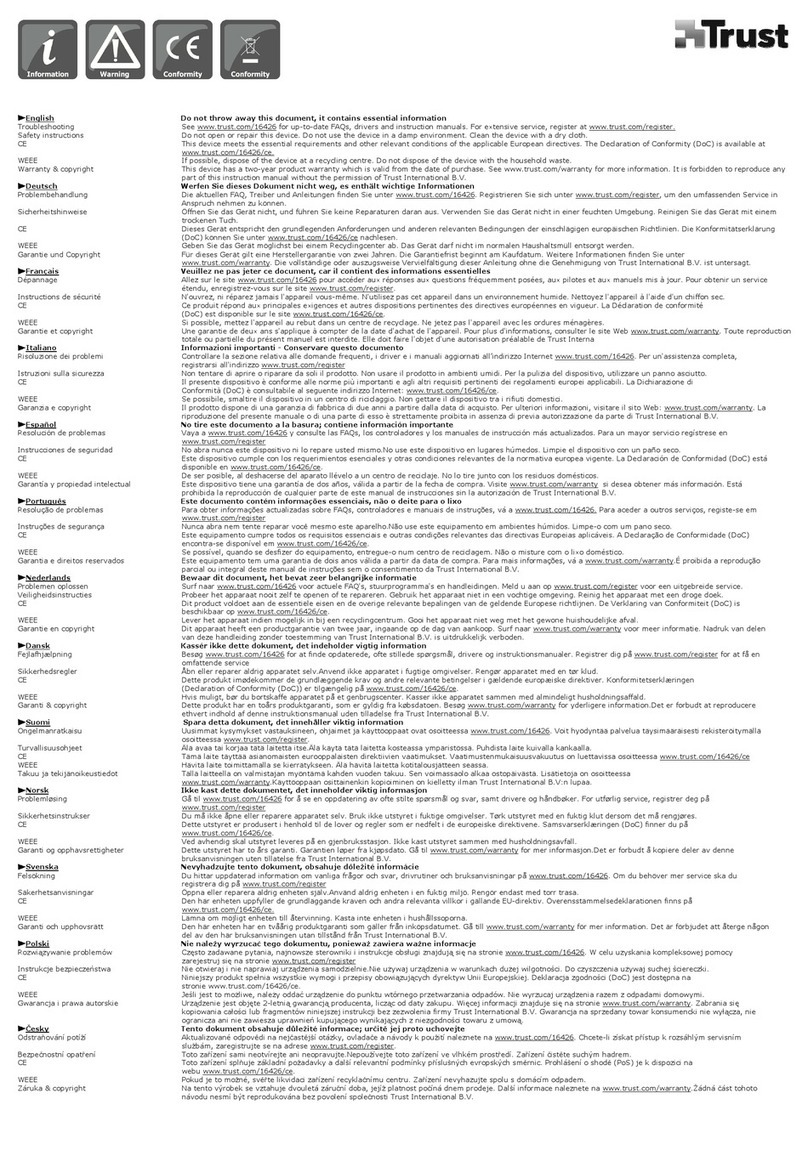 Trust 16426 User manual Trust 16426 User manual