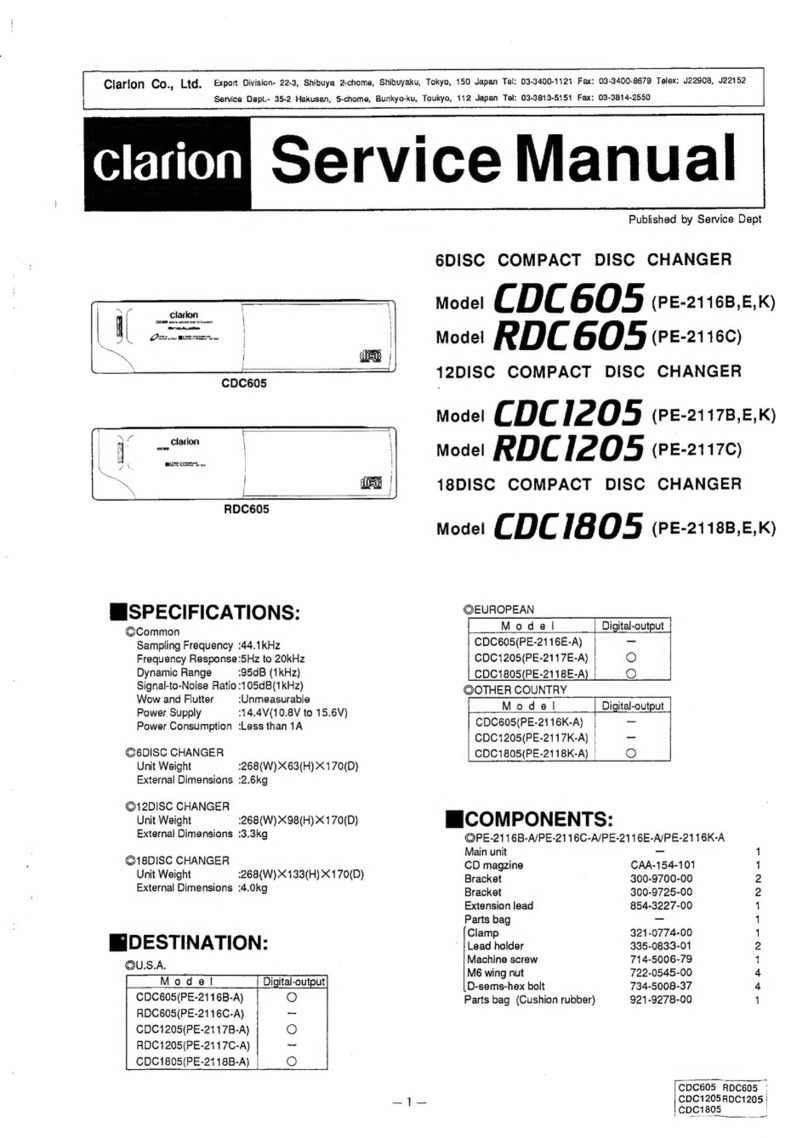 Clarion CDC605 Service manual