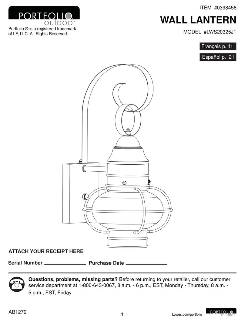 Portfolio Outdoor LWS20325J1 manual