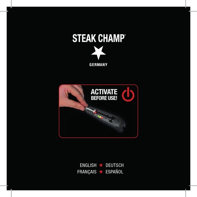 Steak Champ Steak Thermometer 3 color LED Instructions for use