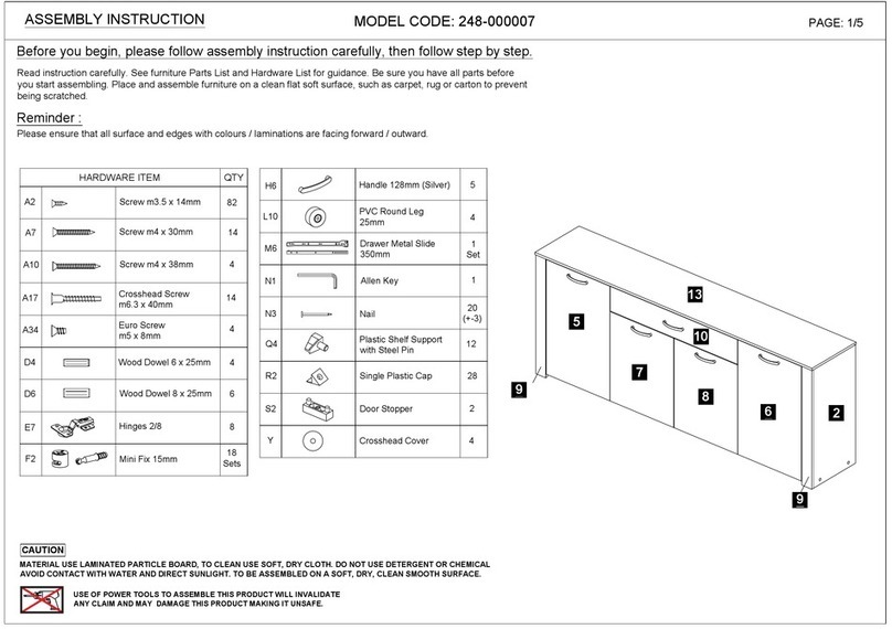 pakoworld Kinley 248-000007 Assembly instruction pakoworld Kinley 248-000007 Assembly instruction