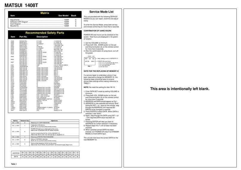 Matsui 1408T User manual