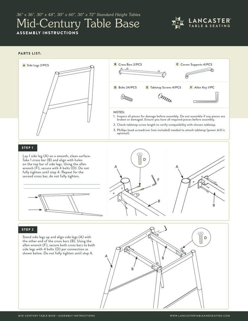 Lancaster Mid-Century Table Base Assembly instructions