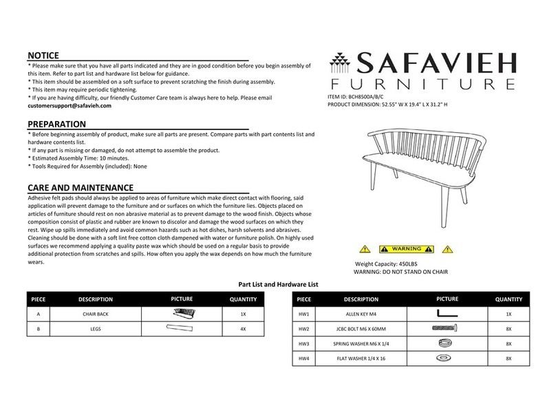 Safavieh Furniture Blanchard BCH8500A manual