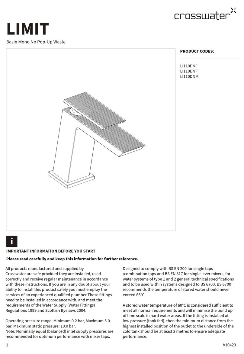 Crosswater Limit LI110DNC User manual Crosswater Limit LI110DNC User manual