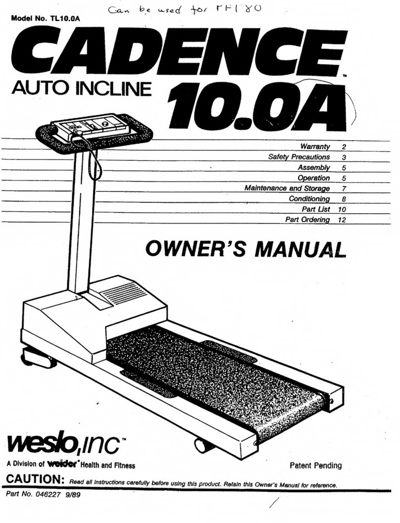 Weider weslo CADENCE 10.0 A User manual