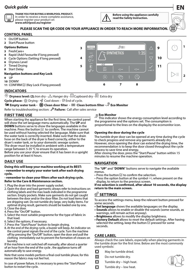 Whirlpool FFT D 8X3B EE User manual