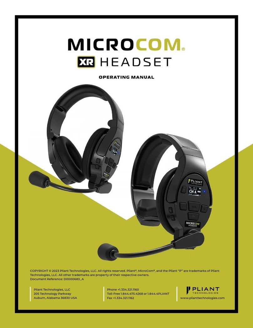 Pliant MICROCOM 900XR operating manual