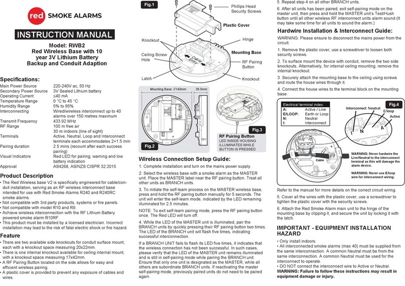 Red Smoke Alarms RWB2 instruction manual