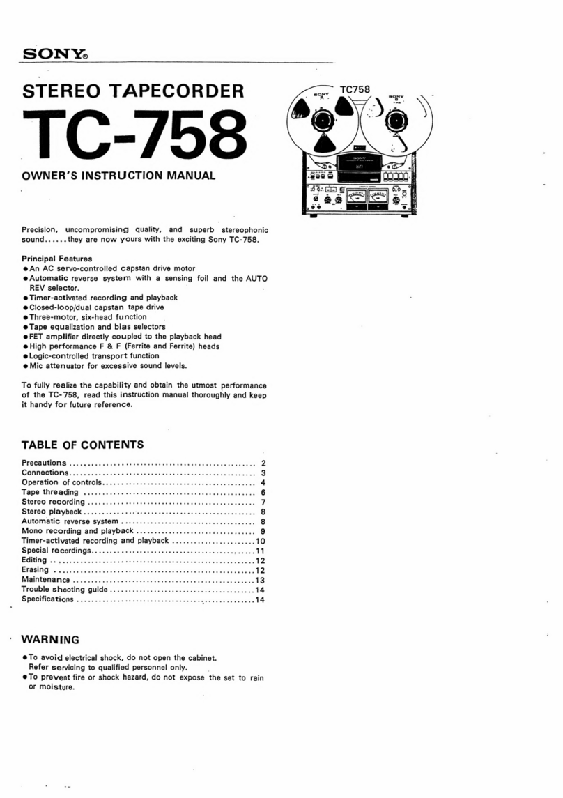 Sony TC-758 Owner's instruction manual