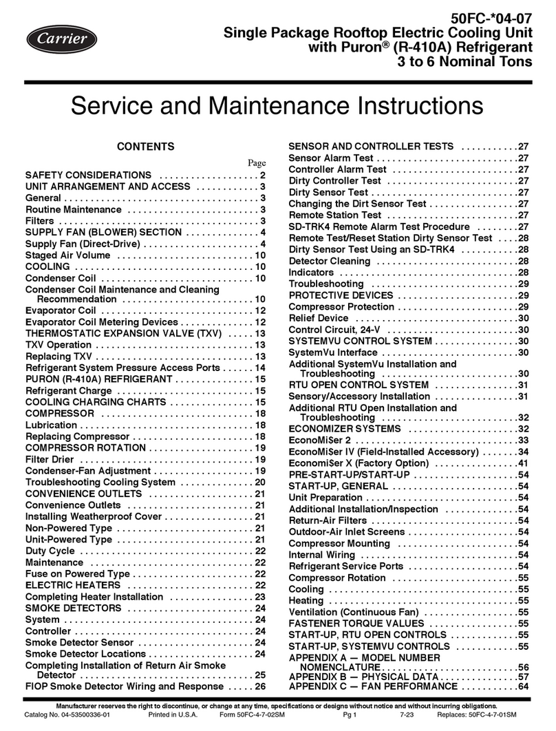 Carrier 50FC 04 Service and maintenance instructions