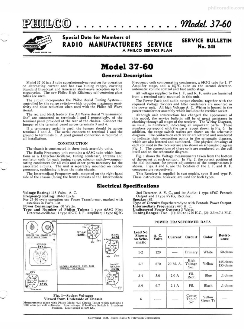 Philco 37-60 User manual Philco 37-60 User manual