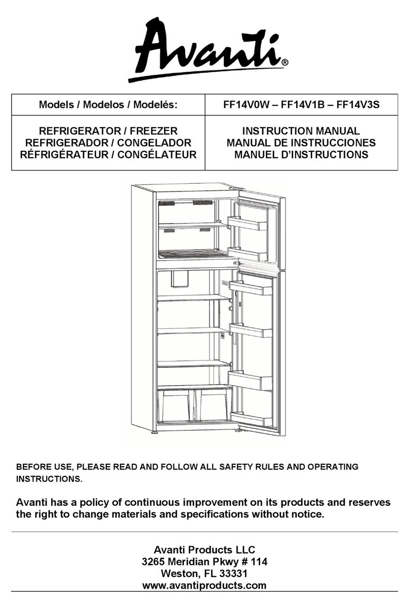 Avanti FF14V0W instruction manual